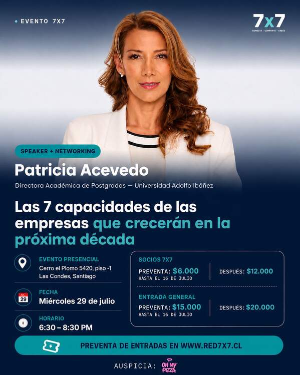 Speaker + Networking — Patricia Acevedo — Red 7x7